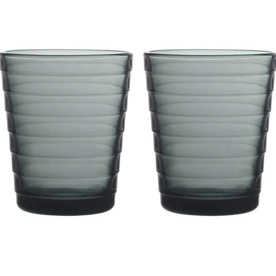 aino_aalto_highball_tumbl_0-2.webp Iittala Aino Aalto Highball Tumblers Dark Grey 330ml / Set 2^ Glassware