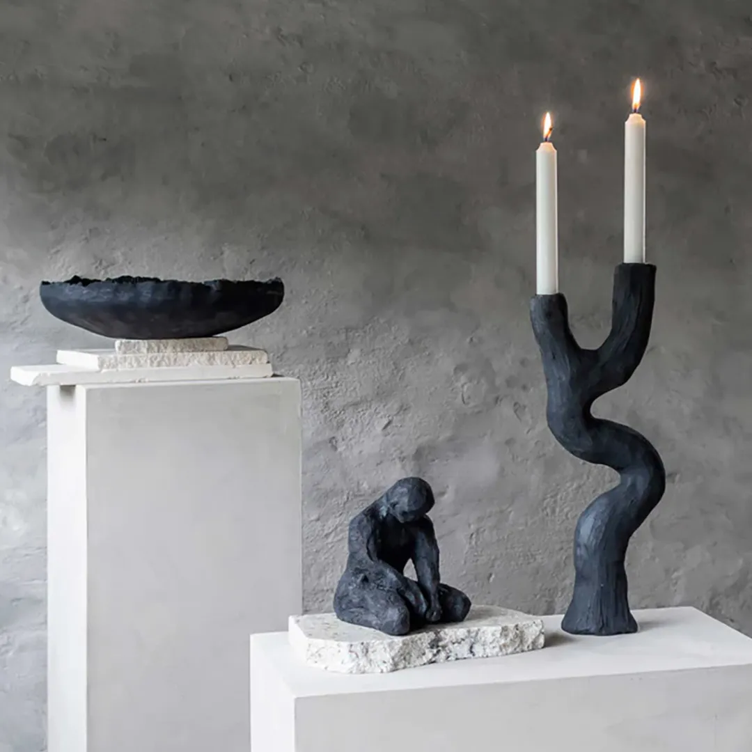 art_piece_candle_holder_b_1.webp Mette Ditmer Art Piece Candle Holder Black^ Candles / Candleholders