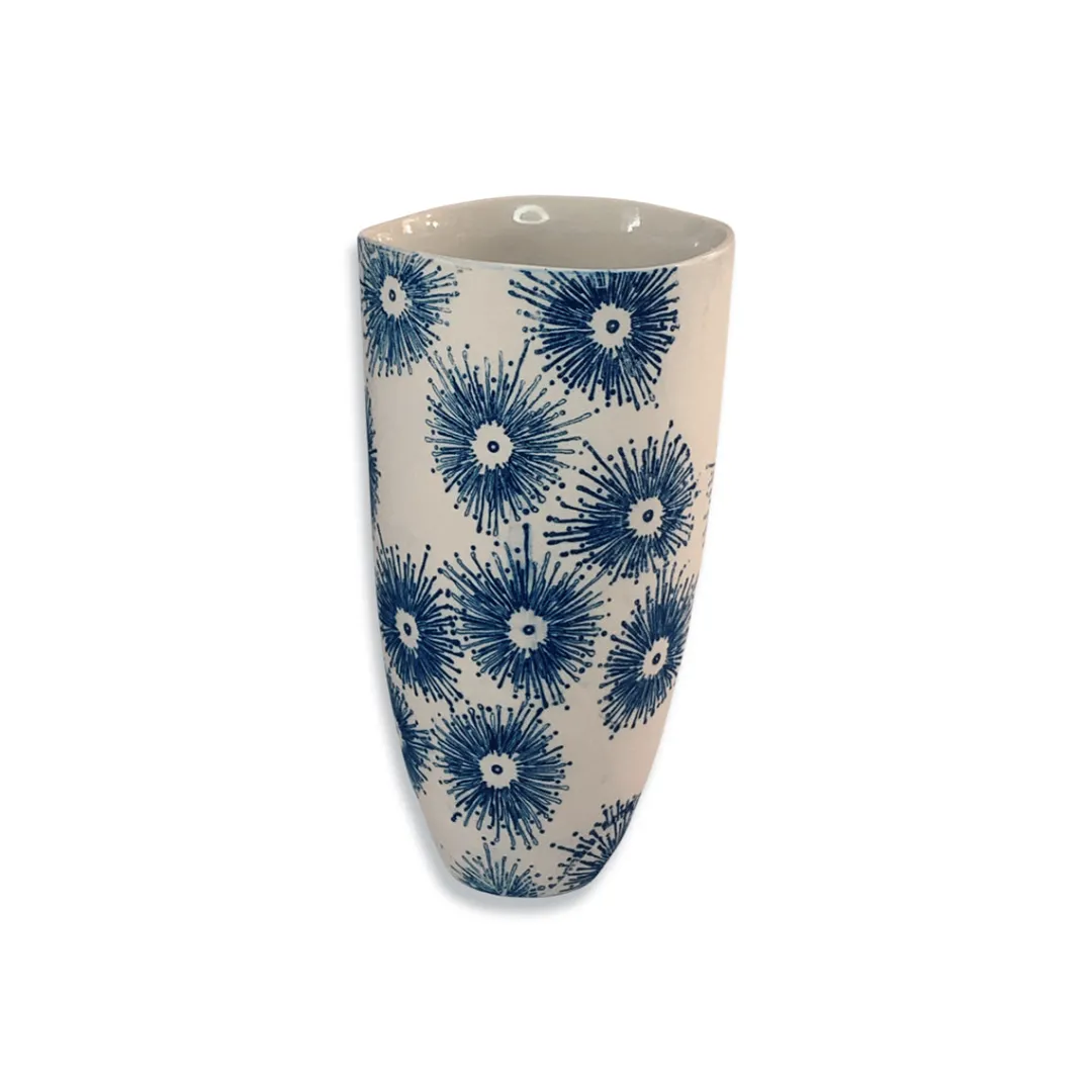 floral_blue_elegant_vase__2.webp Eucalypt Homewares Floral Blue Elegant Vase Small^ Tableware | Vases