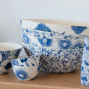 Eucalypt Homewares Floral Blue Salad Bowl^ Serving | Tableware