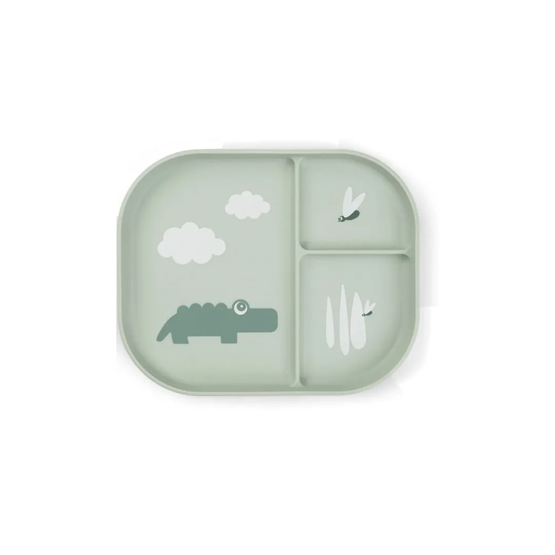 foodie_compartment_plate__0.webp Done By Deer Foodie Compartment Plate - Green^Kids Eat & Drink