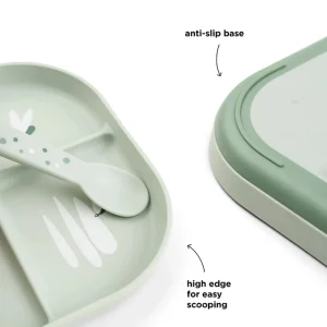Done By Deer Foodie Compartment Plate - Green^Kids Eat & Drink