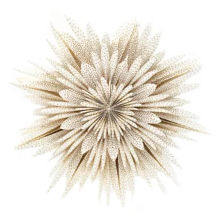 nordic rooms Hanging Paper Snowflake Off-White/Gold Dots 65cm^ Christmas Baubles And Decor