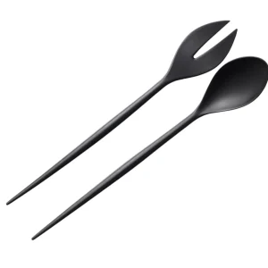 Normann Copenhagen Krenit Salad Servers Black^ Serving | Cutlery