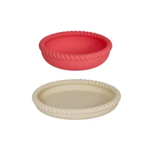 OYOY Mellow Plate and Bowl Set Vanilla/Cherry^Kids Eat & Drink