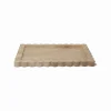 CoTheory Palazzo Scalloped Tray Large Beige Travertine^ Mothers Day