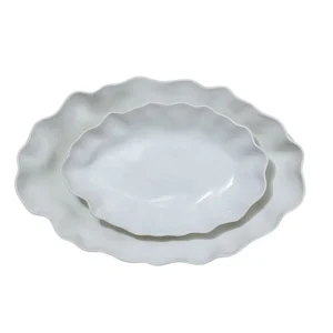 Marmoset Found Ruffle Rectangle Platter Medium Snow White^ Mothers Day