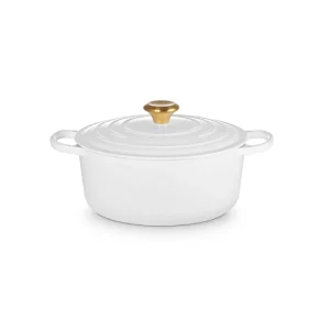 Le Creuset Signature Round Casserole White 24cm / 4.2L^ Cookware