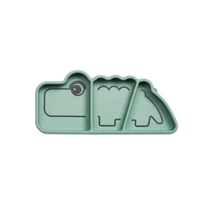 Done By Deer Silicone Stick & Stay Snacky Plate Croco Green^Kids Eat & Drink