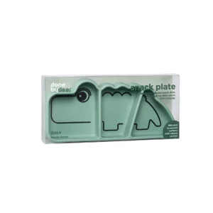 Done By Deer Silicone Stick & Stay Snacky Plate Croco Green^Kids Eat & Drink
