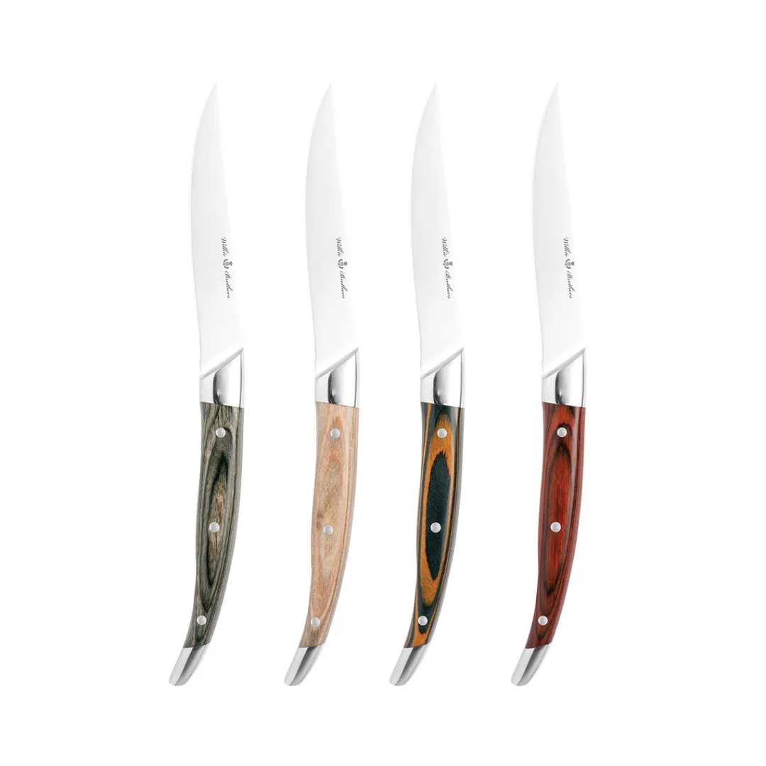 steak_knife_set_mixed_woo_0.webp Wilkie Brothers Steak Knife Set Mixed Wood Set / 4^ Cutlery | Fathers Day