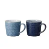 Denby Studio Blue Ridged Mugs / Set 2^ Tableware | Tea & Coffee