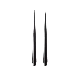 Ester and Erik Taper Candle 32cm Raw Black no.75 Pair^ Candles / Candleholders