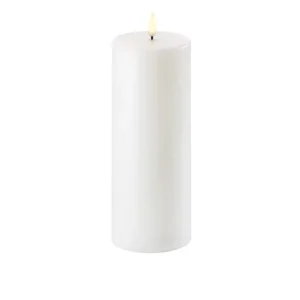 uyuni Single Wick Pillar Candle Nordic White 7.8cm x 20.3cm^ Candles / Candleholders | Christmas Baubles And Decor
